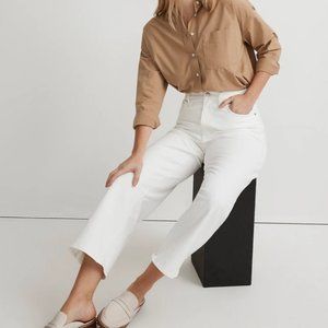 NWT- Madewell - Size 29 - White The Perfect Vintage Wide-Leg Crop Jean High Rise